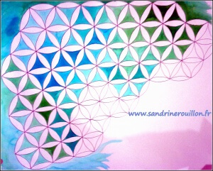Fleur de vie turquoise et violette..